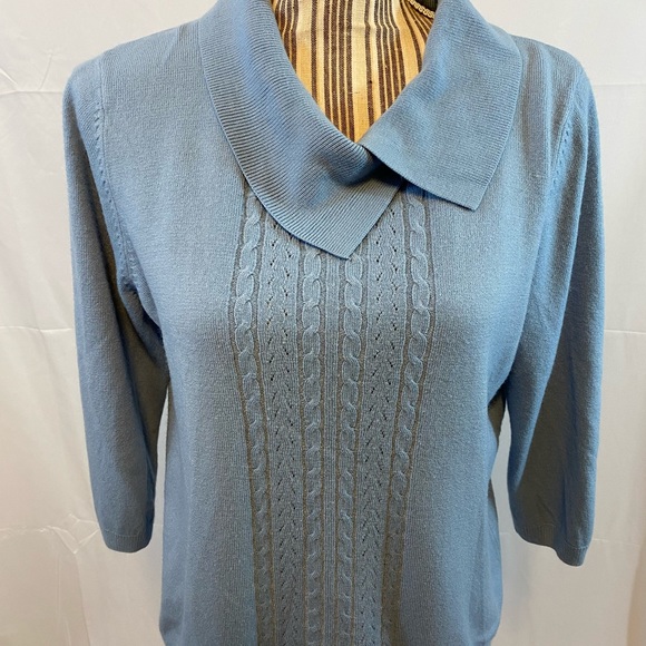 Alison Daley short sleeve sweater blue small cozy - Picture 4 of 9